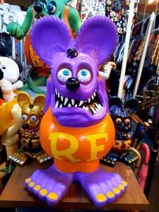 アメリカン雑貨ホットロッドガレージスタイルRATFINK24インチ貯金箱パープルラットフィンクスタチュー