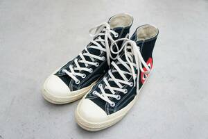 正規 PLAY COMME des GARCONS プレイ コムデギャルソン × CONVERSE コンバース ALLSTAR HI オールスター ハイカット 27.5cm 本物 黒