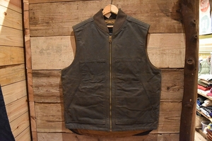 グッドスタイル◎FILSONフィルソンTin Cloth Insulated Work VestオイルドベストLオリーブ系プリマロフトPRIMALOFTアメカジアウトドアt115