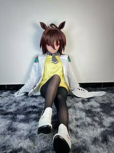 【耳付き全頭面】ウマ娘 アグネスタキオン 着ぐるみ マスク kigurumi　衣装付き　コスプレ　コスチューム