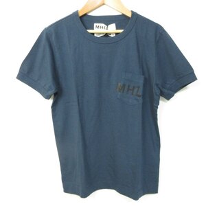 未使用 MHL. MARGARET HOWELL マーガレットハウエル コットン 半袖 ポケットTシャツ カットソー サイズ3 ネイビー ◆