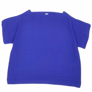 美品 エルメス HERMES Tシャツ カットソー スクエアネック 半袖 ショートスリーブ 無地 トップス レディース 36 ブルー cf05od-rm05f10105