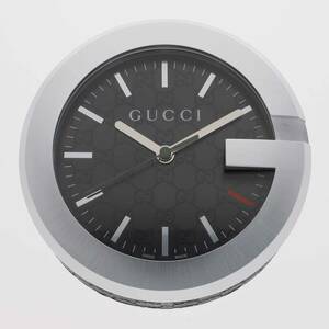 GUCCI グッチ YC210008 テーブルクロック ブラックダイヤル SS クオーツ 【124322】