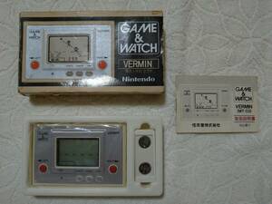 【本体美品】任天堂ゲームウォッチ　バーミン箱説付★Nintendo GAME&WATCH VERMIN MT-03