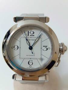 【24年5月研磨済】 Cartier　カルティエ　パシャC Ｗ31074M7 自動巻　オートマティック　デイト　腕時計　店舗受取可