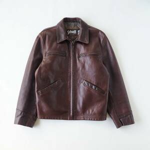 Schott　ショット　634　sie38　希少　シングルライダース　トラッカージャケット　本革　ブラウン　メンズ　美品