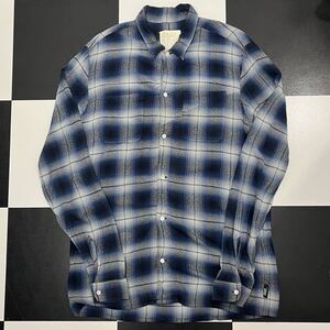 【549】 JONIO着 UNDERCOVER オンブレ シャドー チェック 柄 レーヨン シャツ BIG ビッグ ロング ワイド 4 XL シャツ アンダーカバー shirt