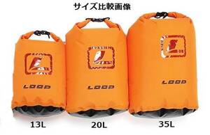 Loop ループ ロールトップ 防水バッグ 20L 伸縮性 柔軟性&防水PUコーティング 320Dナイロン製 送料無料!!