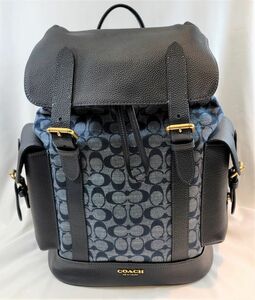 COACH コーチ　ハドソン HUDSON バックパック デニム シャンブレー リュックサック C8183 B4DE　未使用保管品