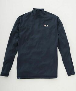 新品 FILA 長袖 ハイネック シャツ L 紺 ネイビー 黒 ブラック フィラ アンダーシャツ インナー ゴルフ 即決