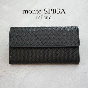 monte SPIGA-モンテスピガ◎未使用 長財布 小銭入れつき 本革 羊革 レザー メンズ レディース