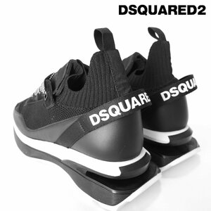 2023◆最新◆ディースクエアード2◆主役顔 スニーカー で格違い魅せ イタリア製 ロゴテープ 黒41.5◆DSQUARED2 SLASH ソックス ダッド 厚底