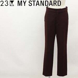 ◆23区 MY STANDARD ストレッチ スラックス テーパード パンツ ボルドー 38