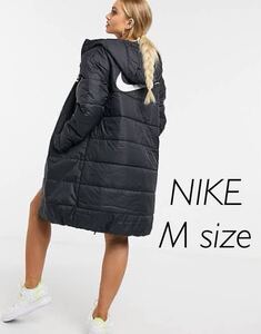 M 新品 NIKE ナイキ レディース ベンチコート 中綿コート 中綿ジャケット ルーズフィット ウィメンズ コア SYN ロングコート スウッシュ 黒