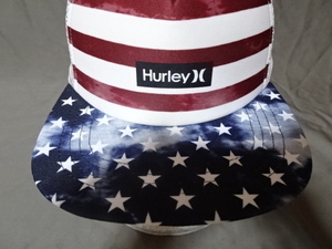 ★ USA購入 サーフ系ブランド【Hurley】 ハーレー アメリカ星条旗デザイン メッシュキャップ 新品未使用 ★