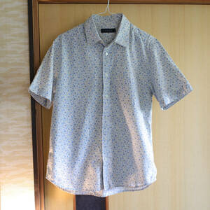 【送料無料】RAGEBLUE 花柄半袖シャツ M レイジブルー クーポン利用 （参考：ユニクロ M、Paul Smith S～M、LAD MUSICIAN 42相当）