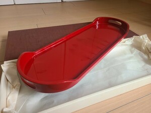 【新品・未使用】誠峰工房 お盆 漆塗り 共箱付き 木心　美品 漆器