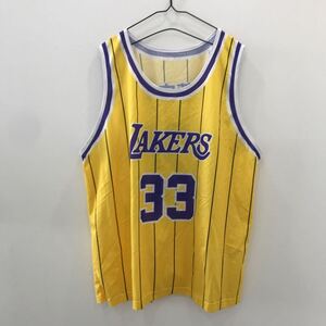 LV1057 【ゆうパケ対応可】九蓮宝燈 社会人バスケ LAKERS バスケ タンクトップ イエロー メンズ XL