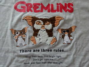 GREMLINS　Tシャツ　グレムリン ギズモ　gizmo Tシャツ　オフィシャル品　公式商品　ライセンス商品　Mサイズ　グレー　サガラ刺繍