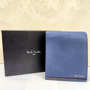 C-09181K Paul Smith ポールスミス 2つ折り財布 ウォレット No.30PA 883-594 6610 スタイル P175 カラー 190 ブルー 箱付き 中古