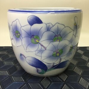 【保管品/インボイス登録店/CH】陶器　有田焼 華山窯 華山作 鉢 囲炉裏鉢 花器 花瓶 花図 花入 RS1103/0003