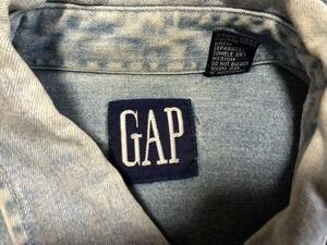 oldgap　80年代〜90年代　デニムシャツ　オールドギャップ　ボタンダウンシャツ　紺タグ　デカタグ　90s　90`s　1990年代　ヴィンテージ　