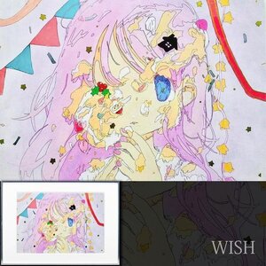 【真作】【WISH】さめほし Samehoshi「クリスマスケーキ」ジクレー 2020年作 直筆サイン ◆少女 　　〇現代美術家 #24123630