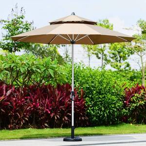 Round Patio Umbrella, Outdoor Lawn Sunbrella, 2.7m/8.85ft Large Umbrellas For Swimming Pool Backyard Gardens, With 8 Strong Ribs,