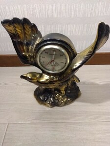 【A881】 TAIHEI D.PAT.324023 THERMOMETER HYGROMETER 温度計 湿度計 ゴールドカラー 日本製 インテリア 置物