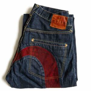 【雰囲気抜群/濃紺】EVISU 【LOT.2001 デニムパンツ】34×35 エビス ジーンズ カモメ 2406583