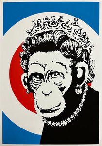 『希少』 バンクシー / BANKSY “ MONKEY QUEEN ” WCP 2017 クラシック・リプロダクション・シルクスクリーン・プリント R-034