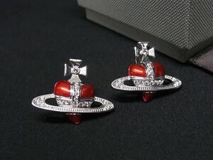 1円 ■極美品■ Vivienne Westwood ヴィヴィアンウエストウッド オーブ ハート ピアス アクセサリー レディース シルバー系 FD1582