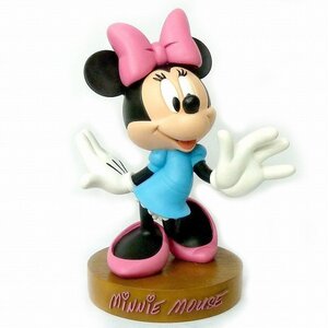 M02【レアコレクション！】【DISNEY】【絶版・入手困難・大型フィギュア】「ミニーマウス」　ピンクのリボン　ピンクのヒール　台付