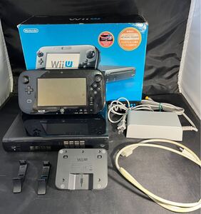 【通電のみ確認済み】任天堂 Nintendo WiiU Wii U 本体 32GB WUP-101 GamePad WUP-010 プレミアムセット(N-21) 中古　黒色 ブラック