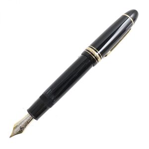 美品△MONTBLANC モンブラン マイスターシュテュック No.149 ホワイトスター ペン先18K 万年筆 ブラック×ゴールド Mニブ ドイツ製 人気◎