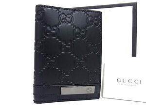 ■新品同様■ GUCCI グッチ 251856 GG柄 グッチシマ レザー カードケース カード入れ パスケース メンズ レディース ブラック系 FA1178