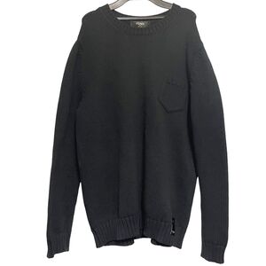 【中古】 Fendi フェンディ クルーネックニットセーター FZY432 AEK2 エンボスロゴ 黒 表記サイズ54 XXL 24010786 MK