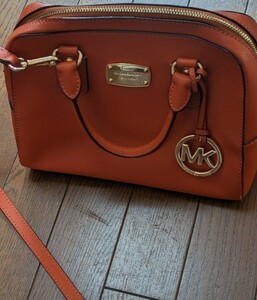 極美品　正規品　MICHAEL KORS 2way ハンドバッグ　ショルダーバッグ マイケルコース　レディースバッグ　オレンジ