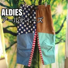 アールディーズALDIES 総柄 切り替え 九分丈 ヒョウ柄 アウトドアパンツ