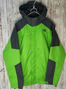 ザノースフェイス　THE NORTH FACE　マウンテンパーカー ライトグリーン×グレー (L)登山 キャンプ 釣り