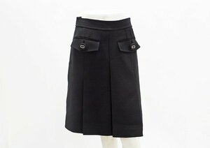 ◇【PRADA プラダ】フラップポケット スカート ブラック 40