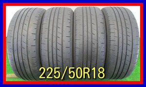 ■中古タイヤ■　225/50R18 95W BRIDGESTONE Plays PX-RVⅡ アテンザ スカイライン等 夏タイヤ オンロード 激安 送料無料 B654