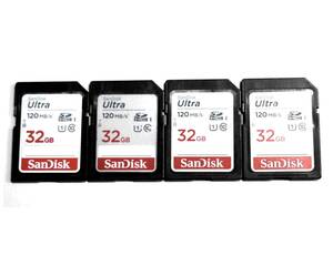 Sandisk Ultra SDカード 32GB 4枚セット