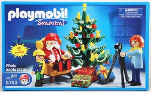 S♪未使用品♪プレイモービル 『5753 サンタクロースと写真撮影』 playmobil/プレイモービル 人形×3、ツリー、カメラ/三脚 他 ※未開封