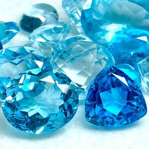 1円〜!!（天然ブルートパーズおまとめ100ct）j 約20.0g ルース 裸石 宝石 ジュエリー jewelry blue topaz w4 ま150