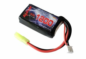 Kypom S電動ガン 7.4V 1200mAh 30C60C リポミニタミヤ コネクター 電動ガン エアガン リポ リチウムポリマー バッテリー　★