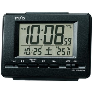 新品 SEIKO 正規保証 セイコー PYXIS デジタル 電波時計 目覚まし時計 温度計付 卓上 置時計 NR535K 黒 ブラック★プレゼントにも