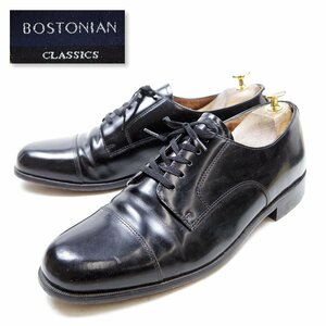 10M表記 28cm相当 BOSTONIAN ボストニアン CLASSICS 外羽根 ストレートチップ キャップトゥ レザーシューズ ブラック ドレス 24.1.18/U9983