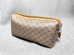 (A-5) GUCCI グッチ GG柄 GGキャンバス マルチポーチ マルチケース 小物入れ メイクポーチ ベージュ