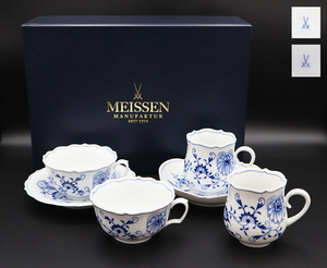 ●マイセン●MEISSEN●ブルーオニオン●4点セット●コーヒーカップ●ティーカップ●ティーセット●まとめ売り●人気●